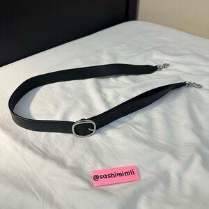 Coach Black Leather Crossbody / Shoulder Bag Strap with Silver Hardware